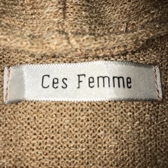 Ces Femme Open Front Woman’s Cardigan Color Block Long Sleeves Size Small - Picture 3 of 7